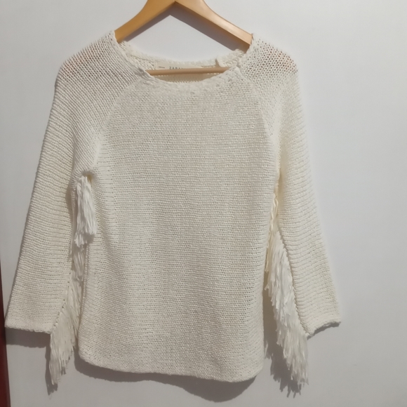 Zara Sweaters - Zara M Knit Fringe Sleeves Sweater